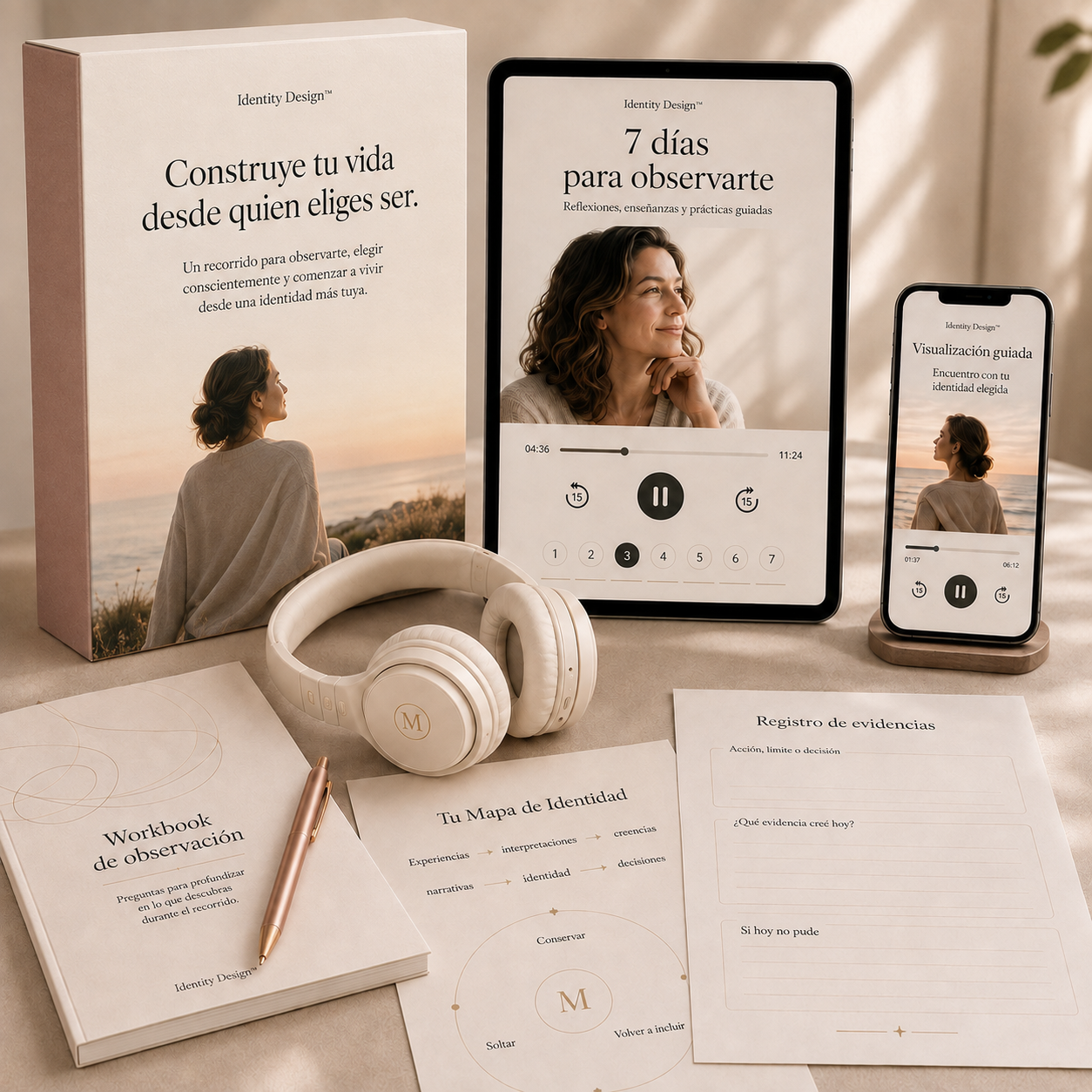 Identity Design — audios guiados y workbook de acompañamiento